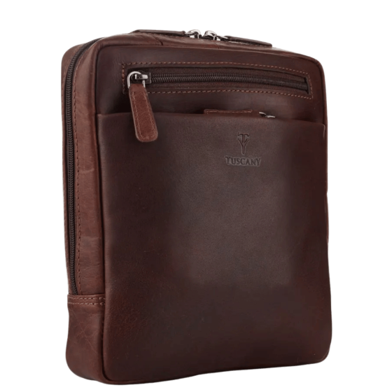 Tuscany Enzo TBA106 crossbody brown front3qrtr png