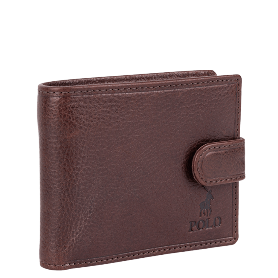 Polo Chobe Billfold with flap PO59907 brown front3qrtr png