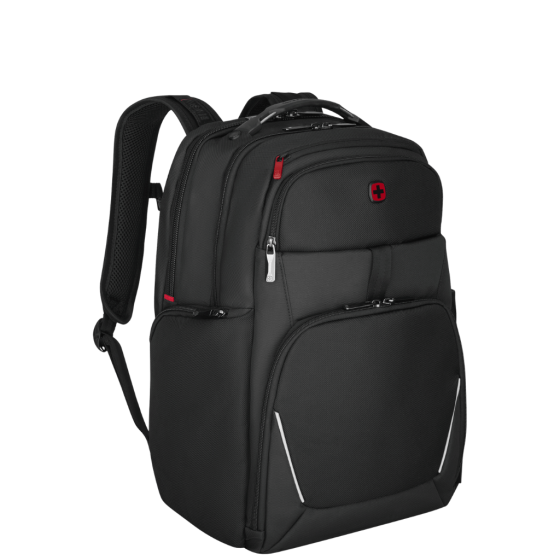 Wenger Icon Meteor Lamptop Backpack 653188 Black front3qrtr png