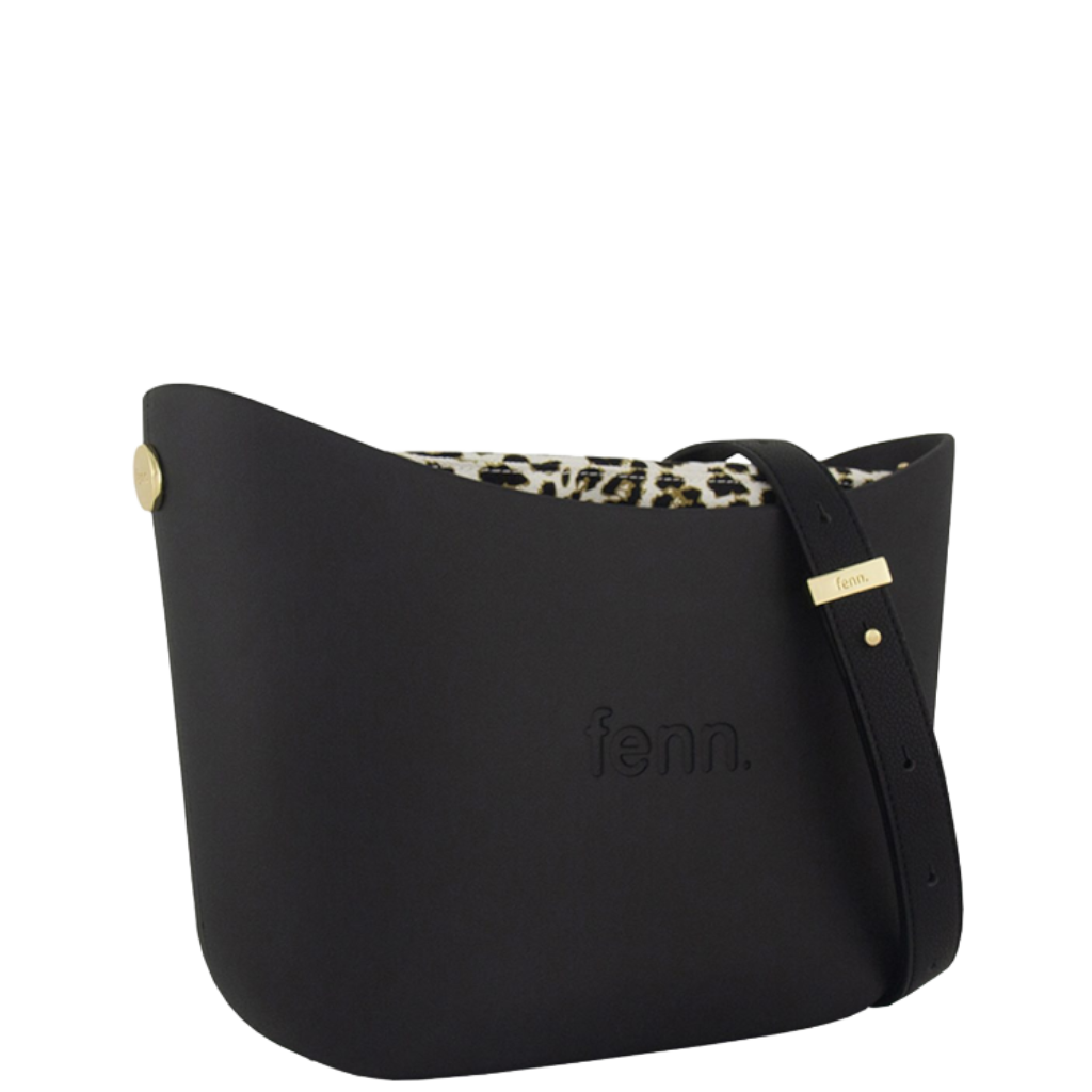 Fenn Messenger 024 002 Black flat handle leopard inner front3qrtr
