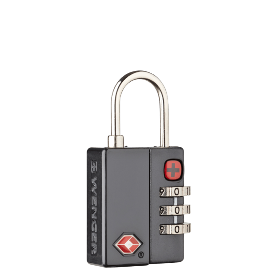 Wenger TSA 3 dial combination lock black front3qrtr png