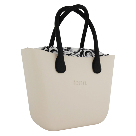 Fenn Original Champagne round black handles Printed inner front transp