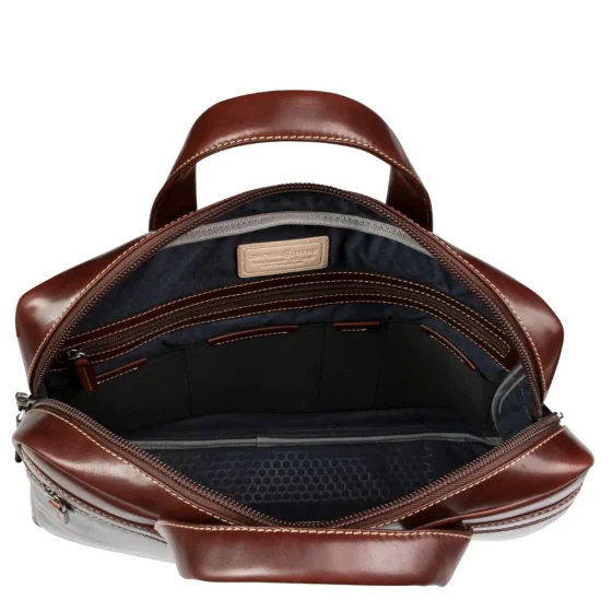 Jekyll and hide Oxford Leather laptop bag moccha brown interior1 jpg
