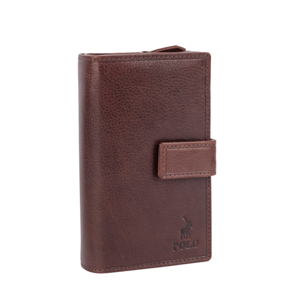 Polo Chobe multi card purse Leather PO59946 brown front3qrtr png
