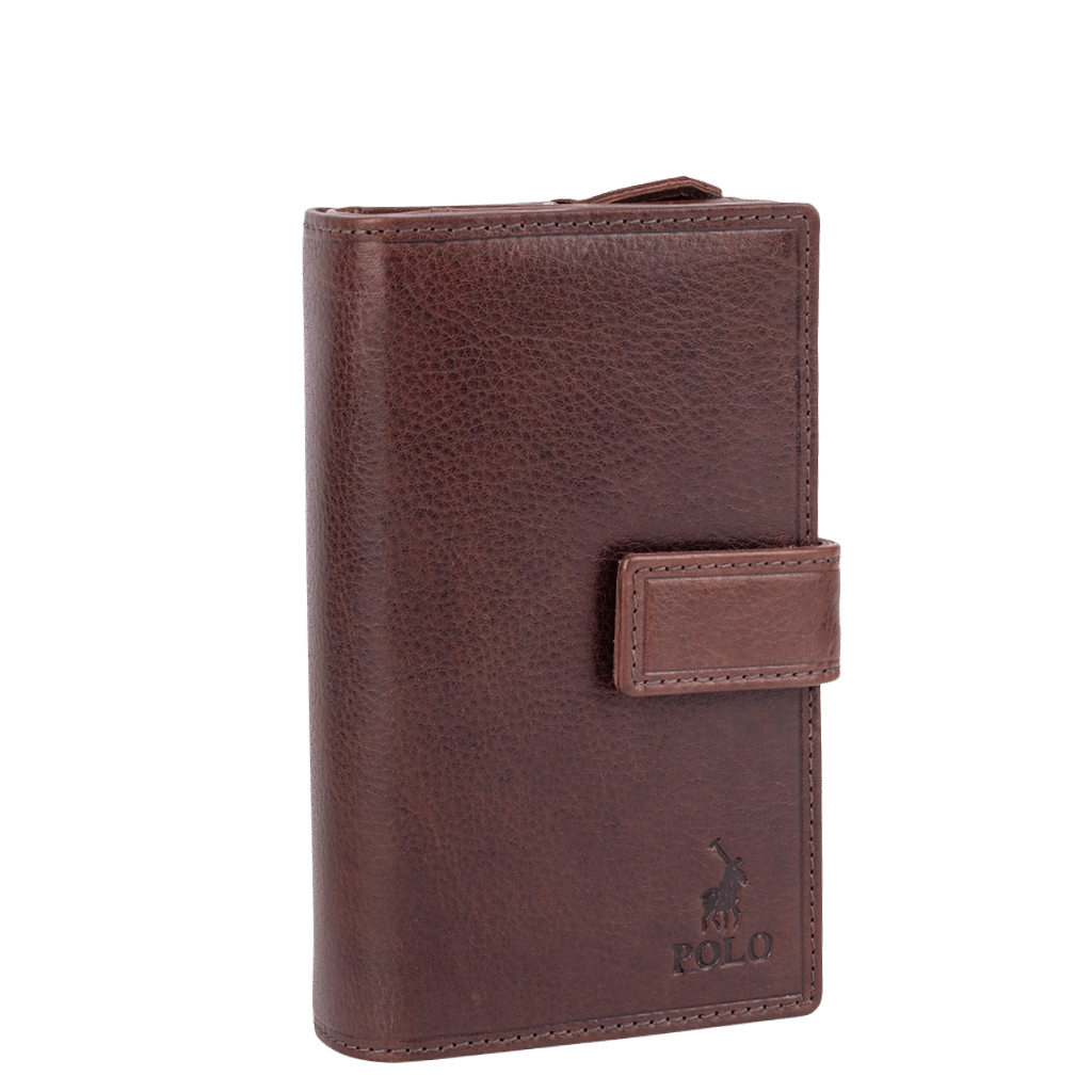 Polo Chobe multi card purse Leather PO59946 brown front3qrtr png