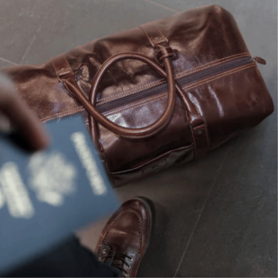 Jekyll and Hide 3690 Oxford Leather trolley duffle mocha brown lifestyle3 png