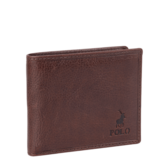 Polo Chobe LEather credit card wallet PO59908 brown front3qrtr png