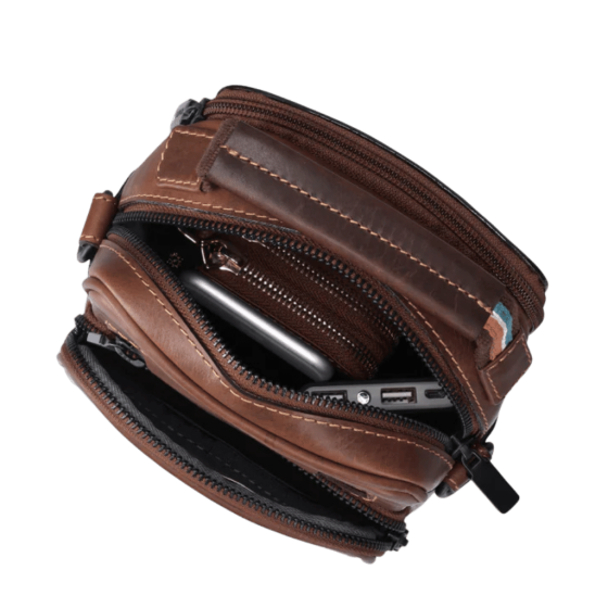 Brando James 3353 Leather crossbody brown interior png