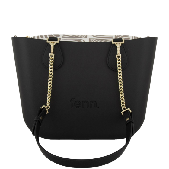 Fenn Petite 9452 Black Gold Chain Pattern Inner front