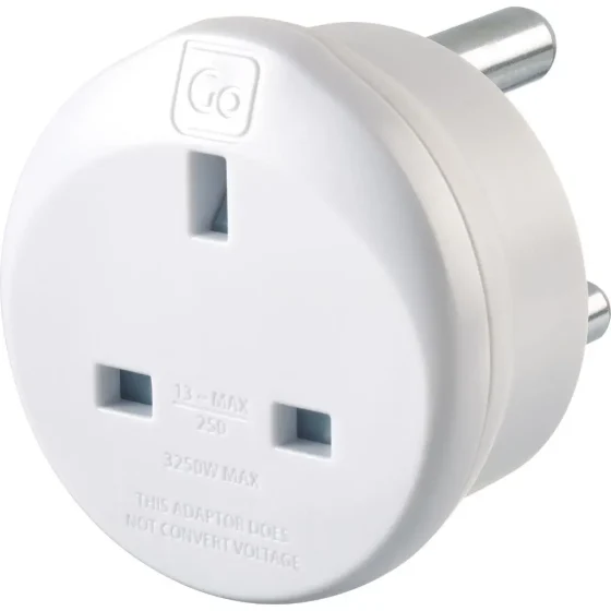 Design Go Uk Sa Plug Adaptor White Front3qrtr