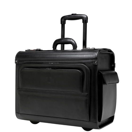 Tosca Leather 2 wheel pilot case black 622 75 front3qrtr png