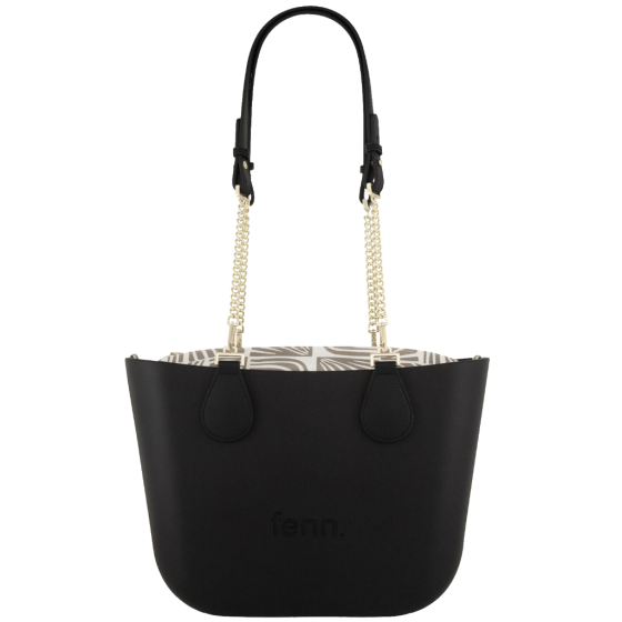 Fenn Petite 9452 Black Gold Chain Pattern Inner front handle up