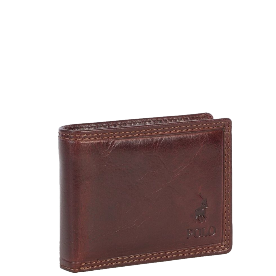 Polo Kenya PO45020 Multicard & Coin Leather Wallet Brown front3qrtr primary