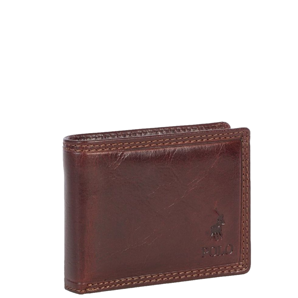 Polo Kenya PO45020 Multicard & Coin Leather Wallet Brown front3qrtr primary