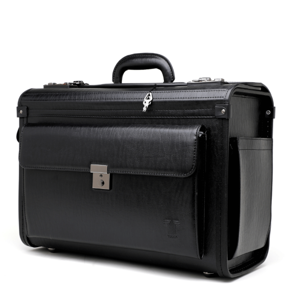 Tosca PVC pilot case 622 40 black no wheels front3qrtr png