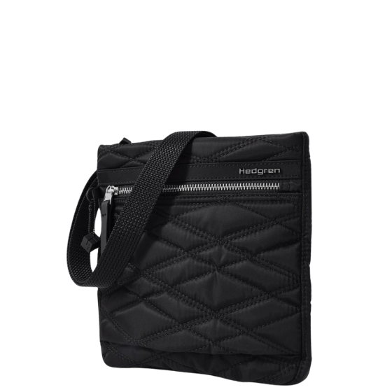 Hedgren Inner City Leonce Quilted crossbody 112Q black front3qrtr png
