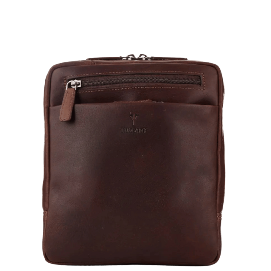 Tuscany Enzo TBA106 crossbody brown front primary png