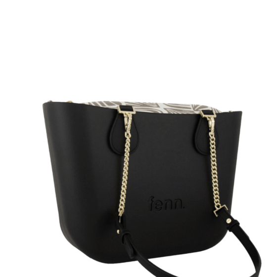 Fenn Petite 9452 Black Gold Chain Pattern Inner front3qrt primary