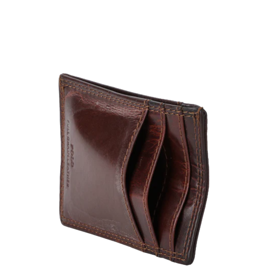 Polo Kenya Leather PO45036 CC wallet top flap brown rear interior