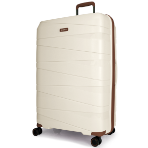 BG Berlin TED Beige brown trim Spinner luggage Large front3qrtr png