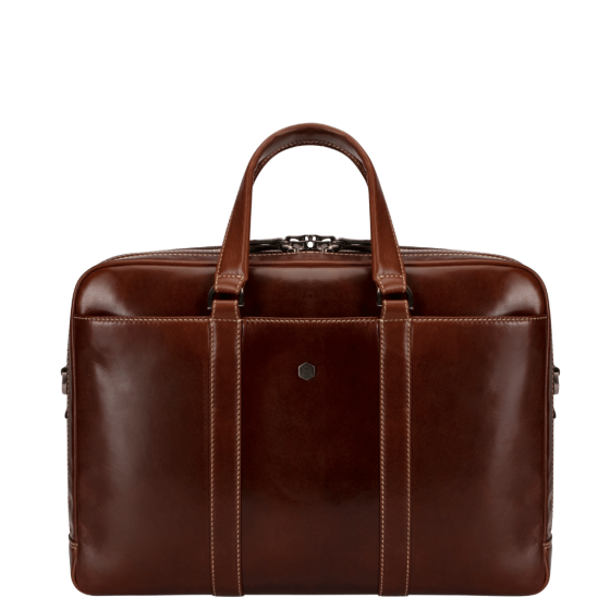 Jekyll and Hide Moccha 17 Laptop Briefcase 3675 brown front png