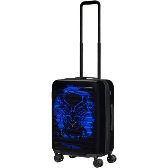 Samsonite Stackd 55cm Spinner Black Panther Edition Front3qrtr Handle Up