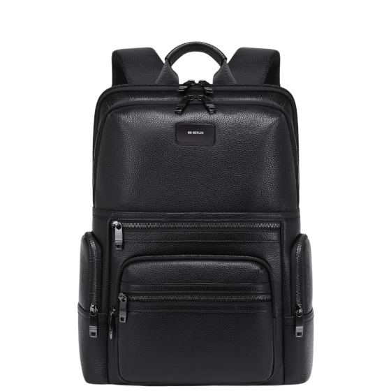 BG Berlin Nexus CEO Leather laptop Backpack 02330P black front