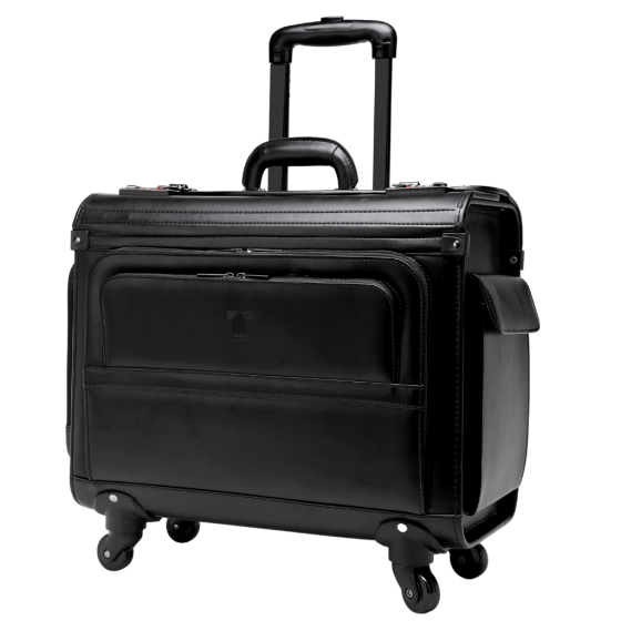 Tosca Leather Pilot case spinner black 622 80 front3qrtr png