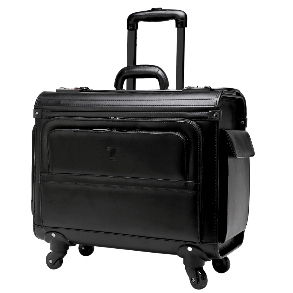 Tosca Leather Pilot case spinner black 622 80 front3qrtr png