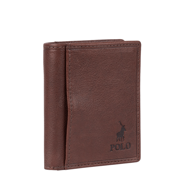 Polo Chobe Leather credit card wallet PO59913 brown front3qrtr png