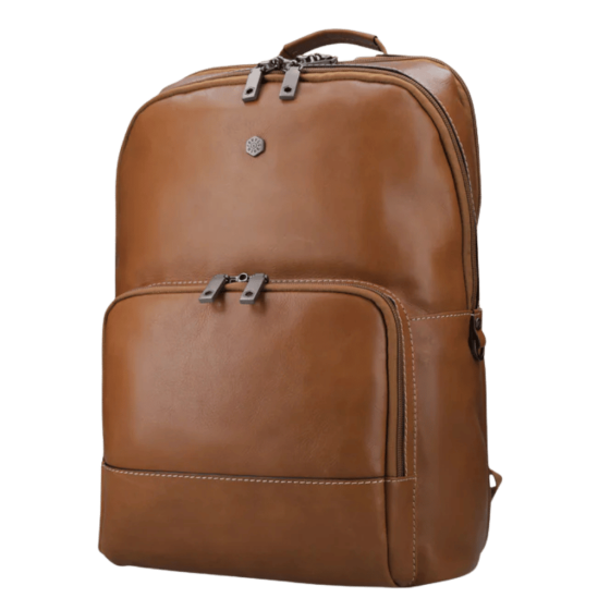 Jekyll and Hide 3669 Montanna leather 15 inch backpack tan front3qrtr png