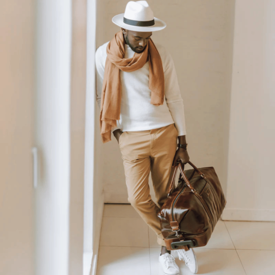 Jekyll and Hide 3690 Oxford Leather trolley duffle mocha brown lifestyle1 png
