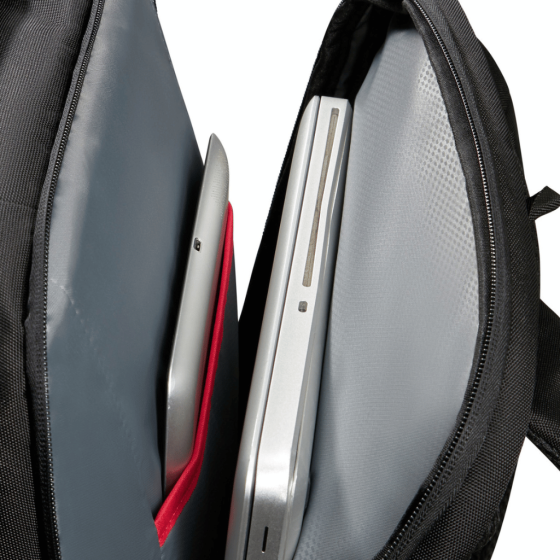 Samosnite Guardit 3 0 Underseat Laptop backpack 15 inch black interior2 png