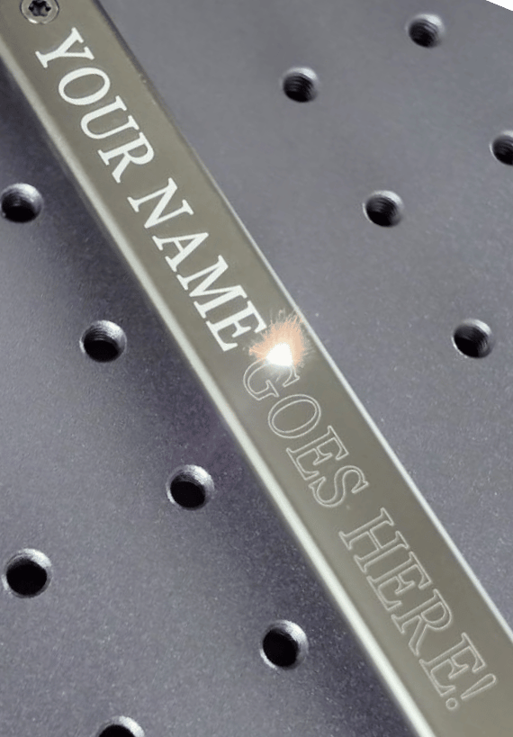 Personalised engraving on luggage handle