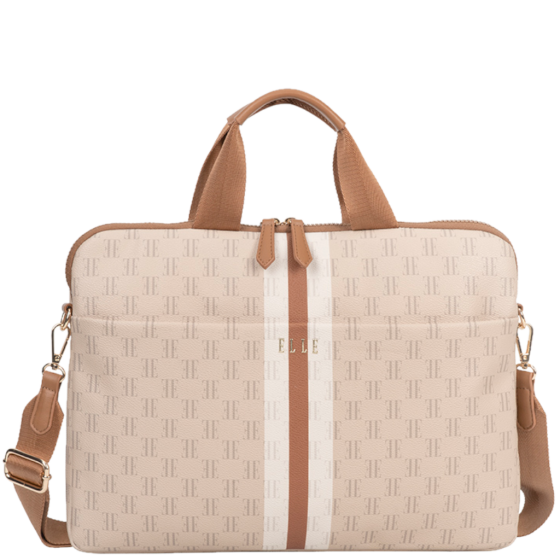 ELLE Monogram EL10182 Slimline Laptop Bag multi front2