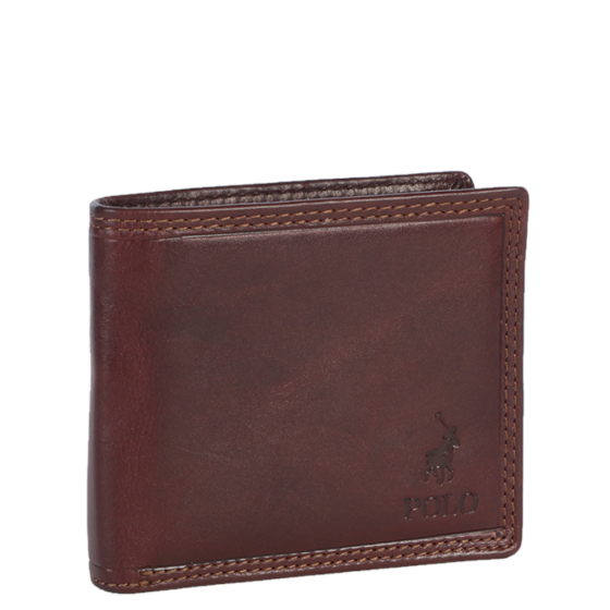 Polo Kenya Leather PO45054 Coin Wallet with Top flap brown front3qrtr