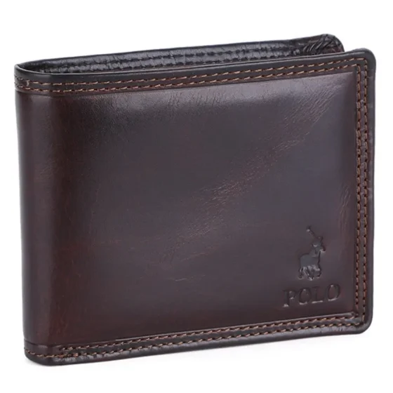 Polo Kenya Leather Brown Wallet Drivers License PO45017 Front3qrtr jpg